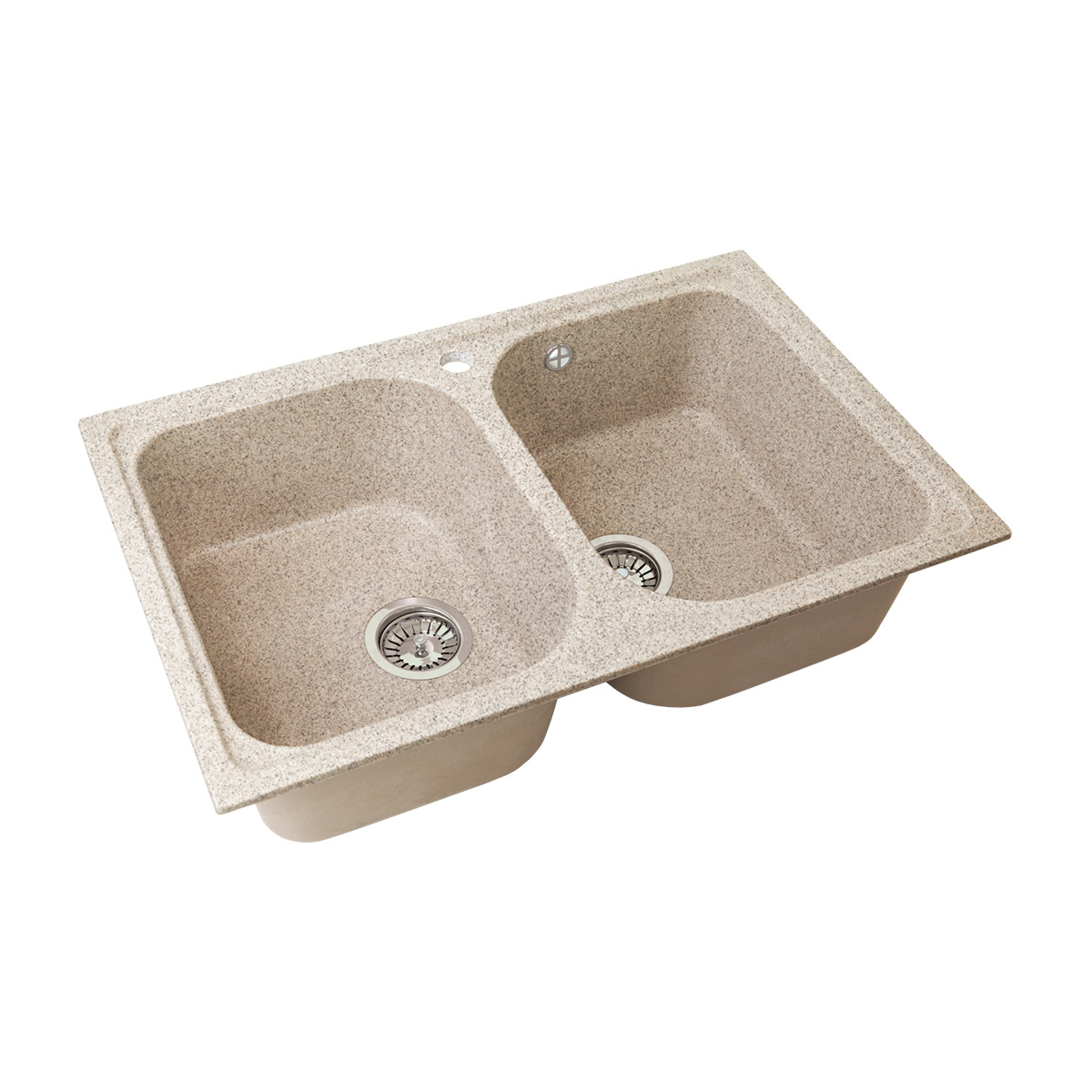 Мойка для кухни врезная искуств. камень gs-15-302 двойная 787*495 мм песочная "granstones"