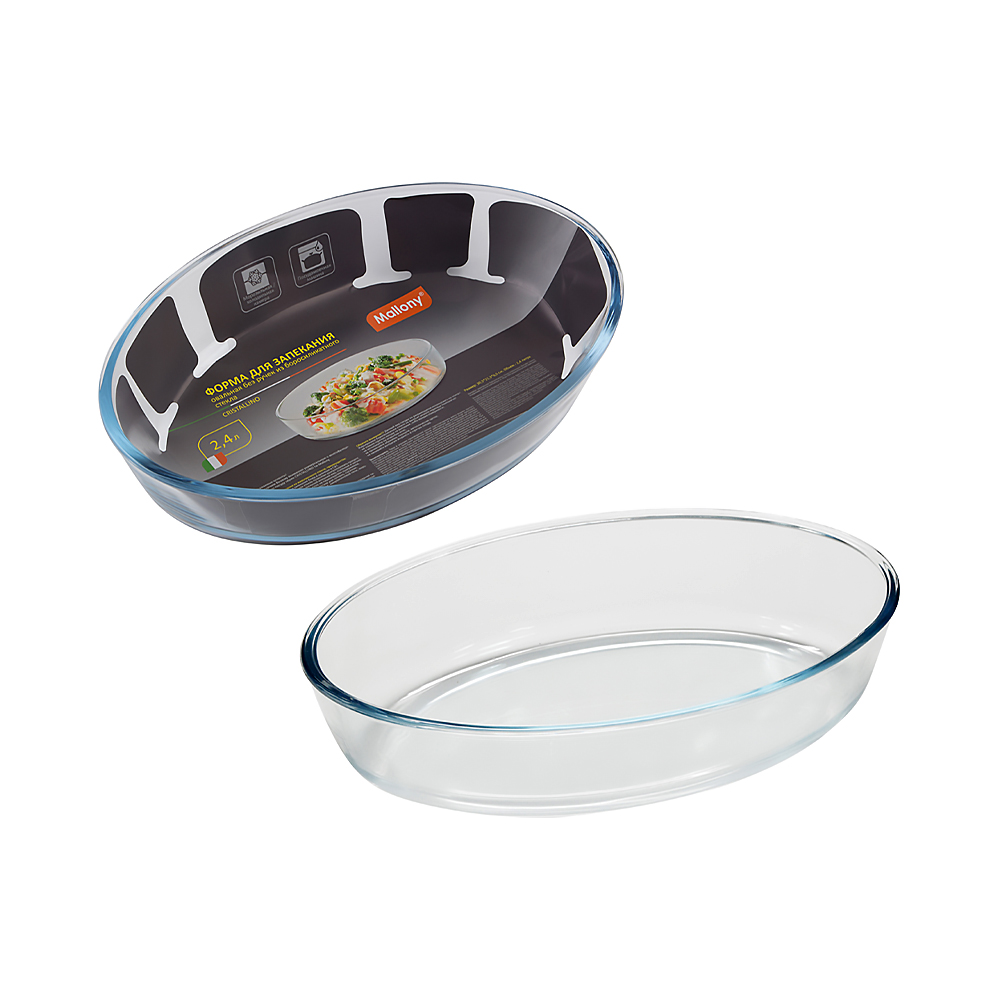 Форма для запекания стекл. "cristallino" 2,4 л  овал. (1/6) "mallony"