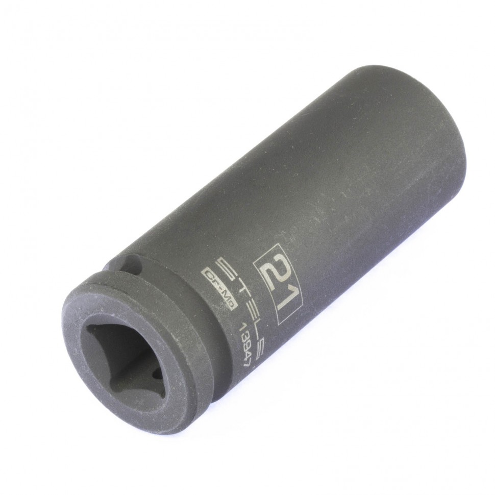 Головка ударная удлиненная шестигранная, 21 мм, 1/2, CrMo Stels (13947)