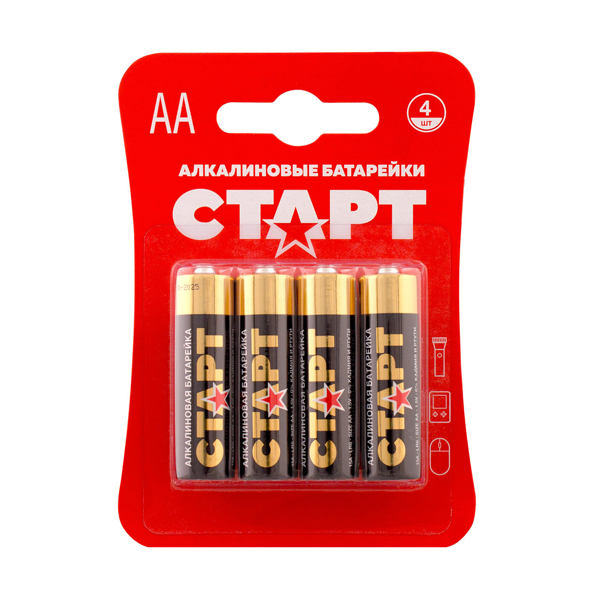 Батарейка "старт" lr6-bl4 тип аа (4 шт. в блистере) (10/180)