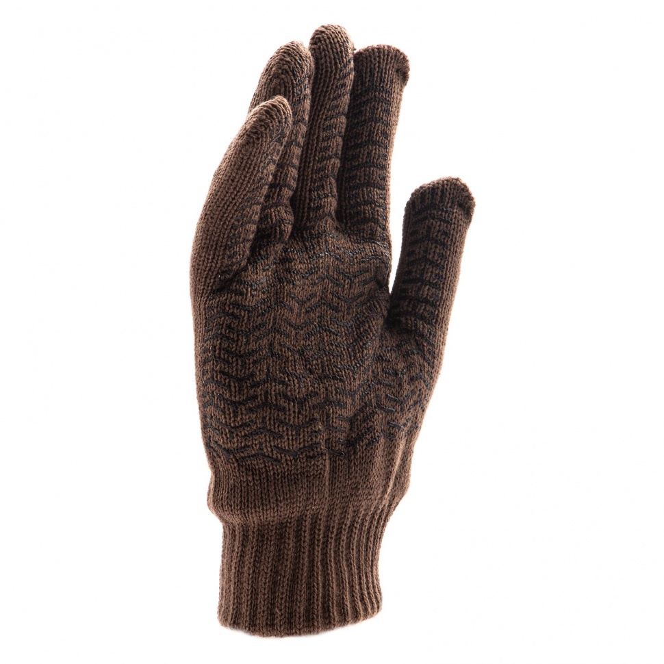 Перчатки трикотажные, двойные, полушерстяные, с ПВХ покрытием, Сибртех (68634)