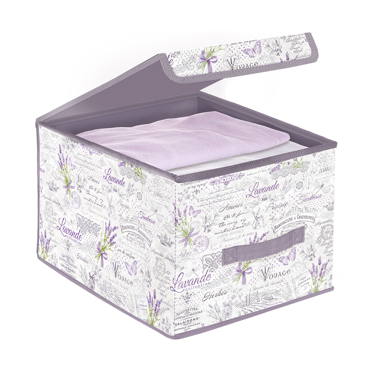 Короб для хранения "lavande" 30*40*25 см с крышкой (1/18) "valiant" lv-box-lm