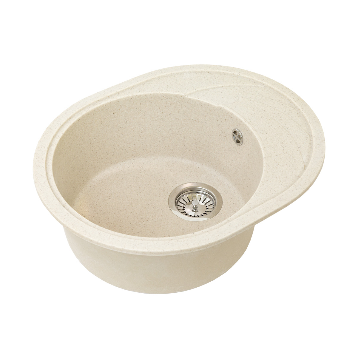 Мойка для кухни врезная искуств. камень gs-18k-328 с крылом 570*445 мм бежевая "granstones"