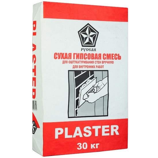 Штукатурка гипсовая серая PLASTER Русеан 30 кг Пластер