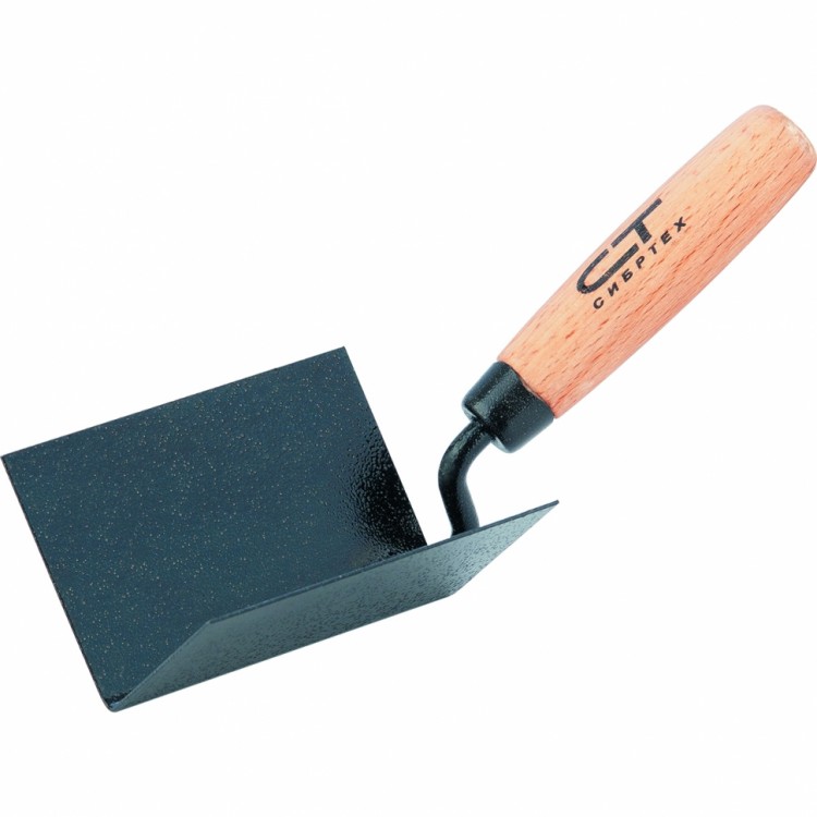 Кельма угловая, 110 х 75 х 75 мм, стальная, для внутренних углов, буковая ручка Сибртех (86309)