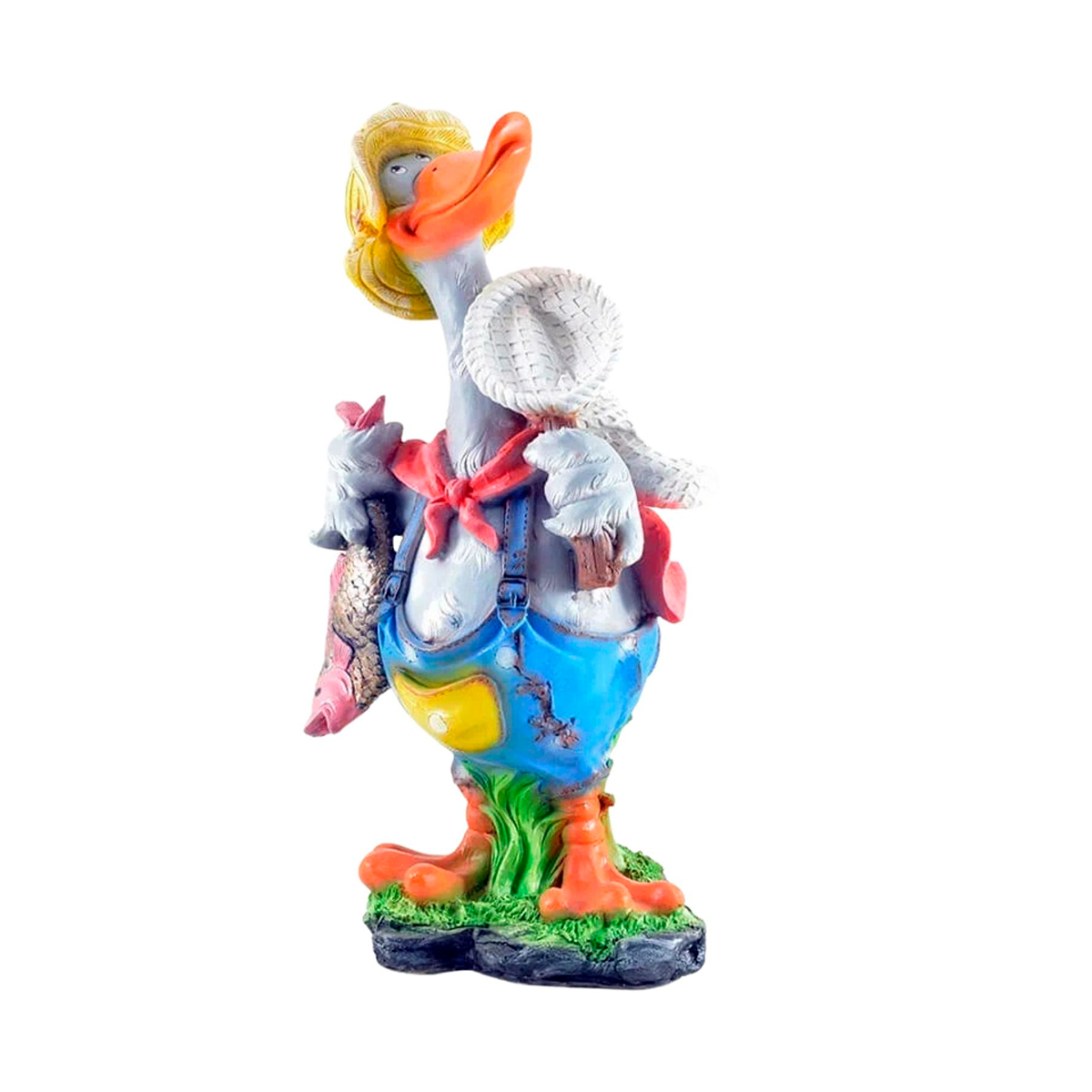 Фигурка садовая "гусь мультяшный рыбак" (1/2) "сказка" jng340