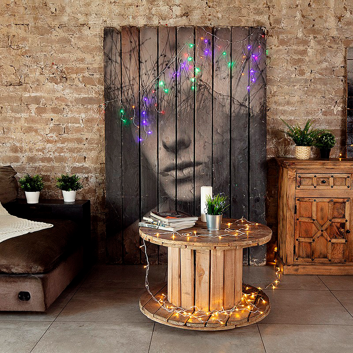 Электрогирлянда "бахрома" 1,8*0,5 м, 48 разноцв. ламп, шнур прозр. (1/96) "neon-night" 255-019