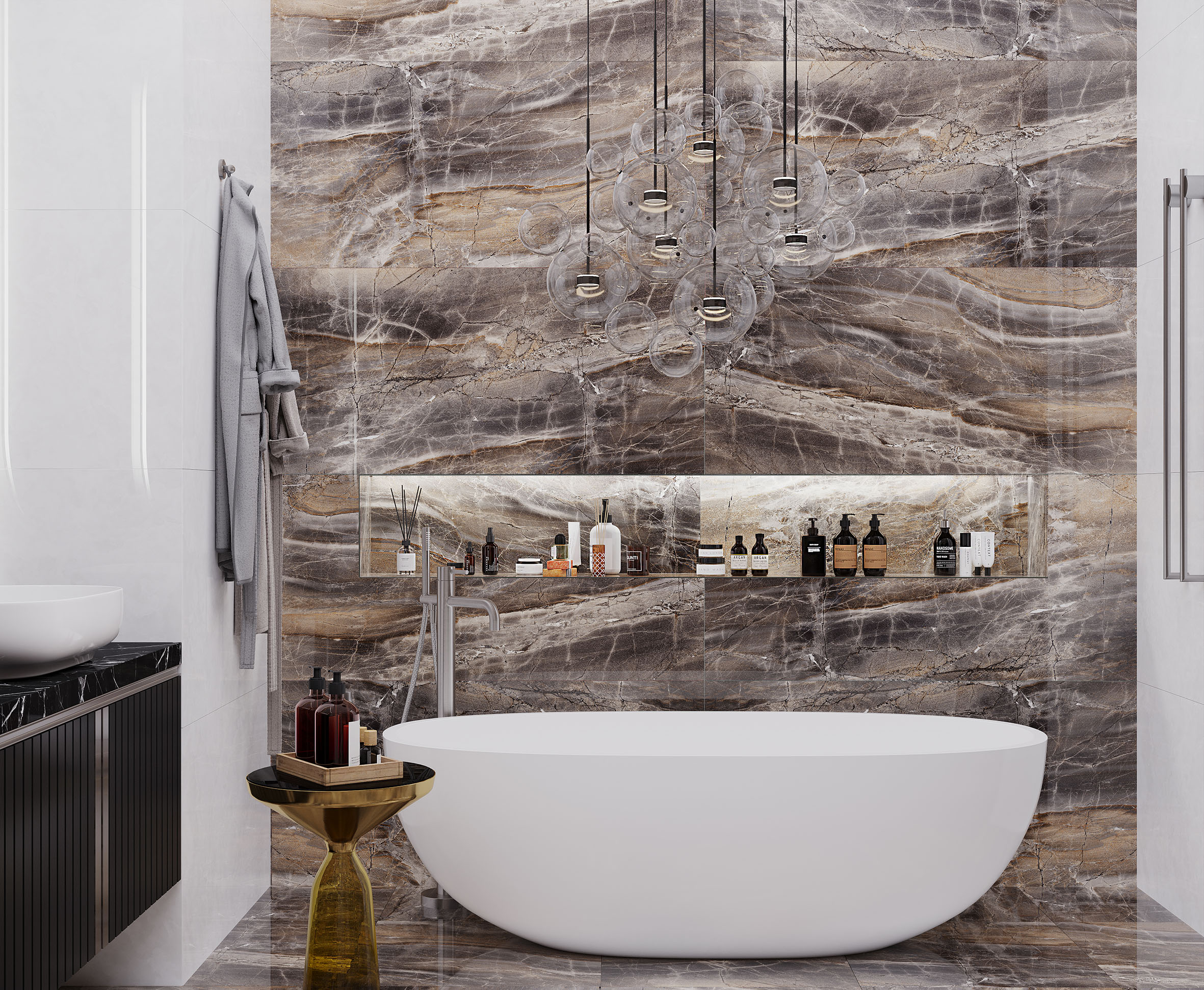 Electra brown керамогранит полированный 60x120