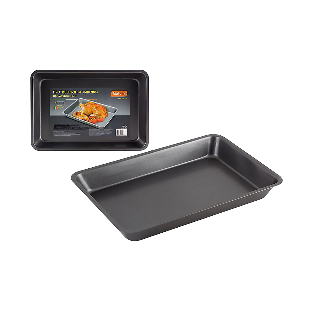 Противень антипригарн. 30,5*21,5*3,8 см (1/24) "mallony" mal-k001m