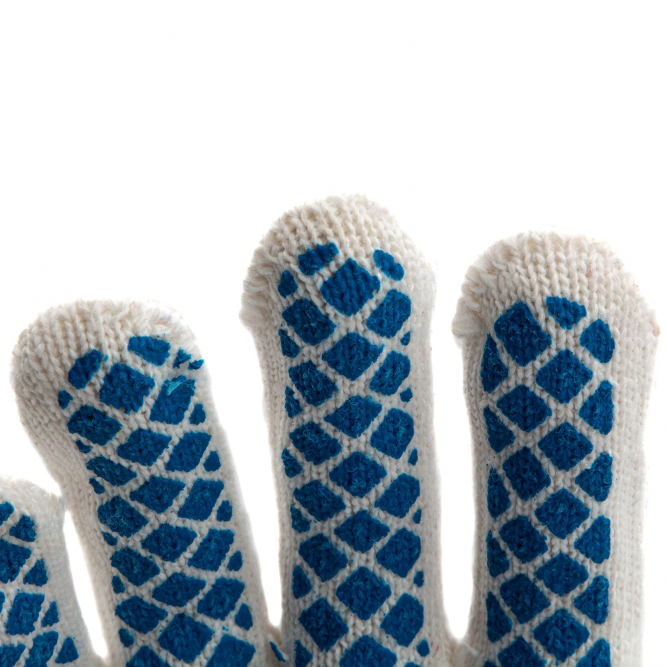 Перчатки х/б, ПВХ покрытие, "Шахматный облив", 10 класс (67713)