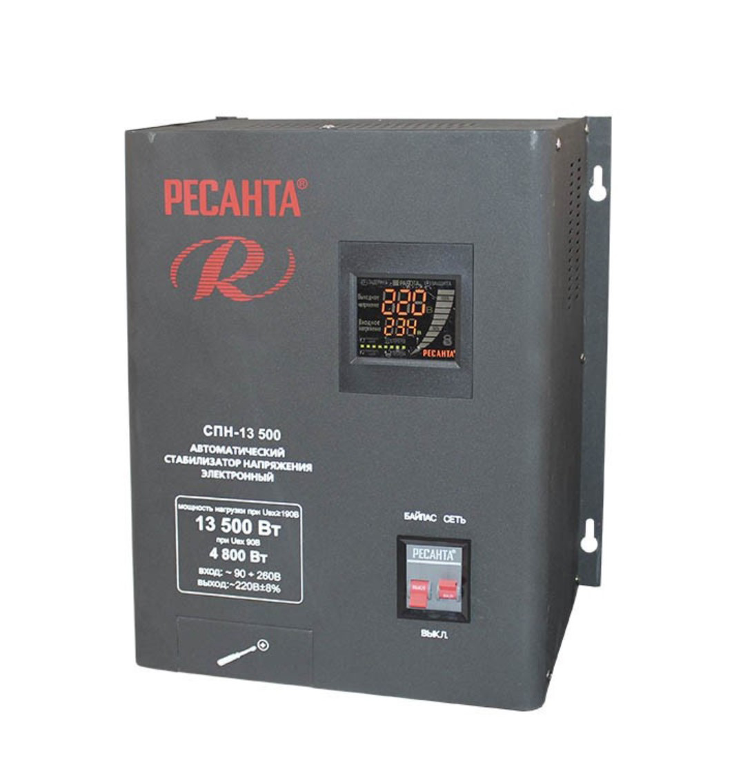 Стабилизатор пониженного напряжения спн-13500  13,5 квт (1) "ресанта"
