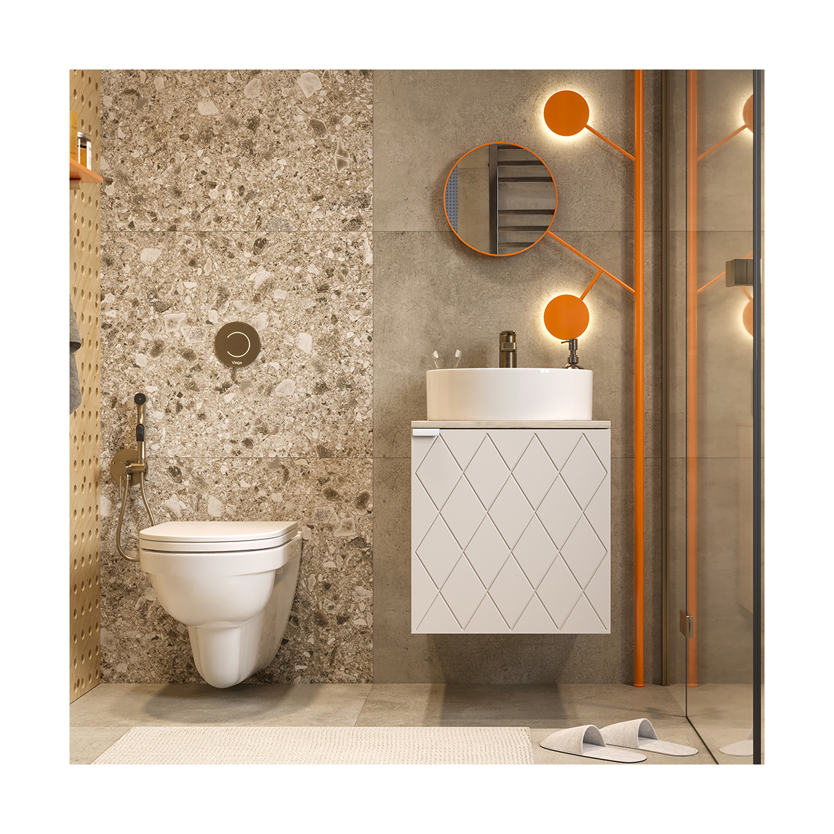 Раковина накладная "best slim" уп белая "sanita luxe"  wb.ct/best/40-n.slim/wht.g/s1