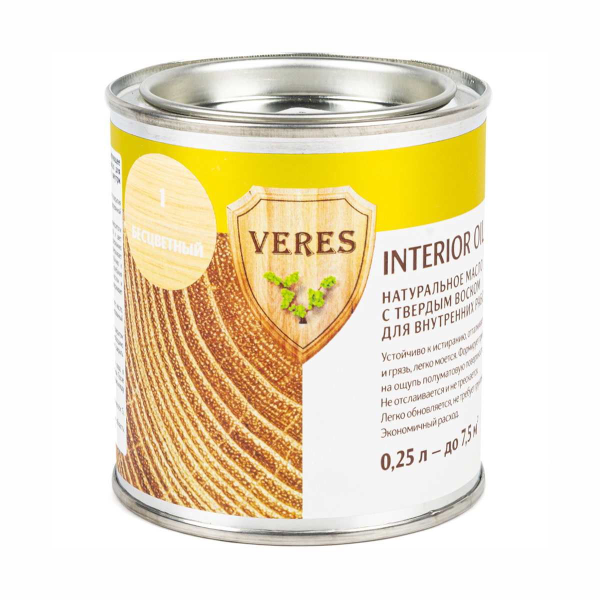 Верес масло для внутр. работ  "oil interior"  № 1 бесцветный  0,25 л (1/6) "veres"