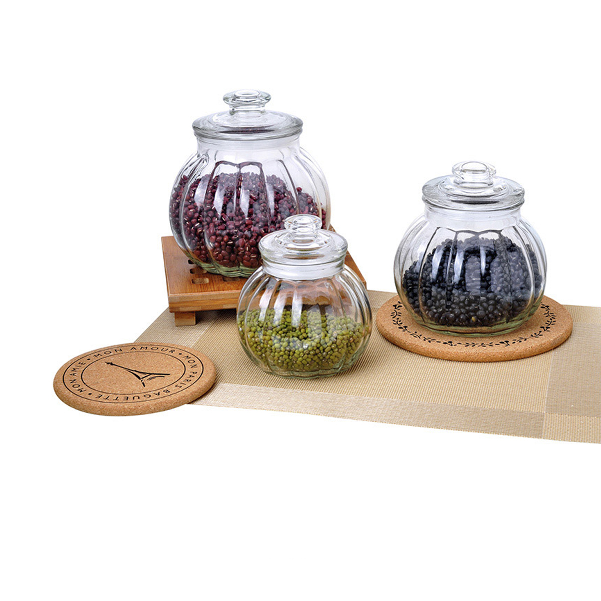 Банка для сыпучих продуктов "bolla" 1,3 л с крышкой, стекло (1/12) "mallony"