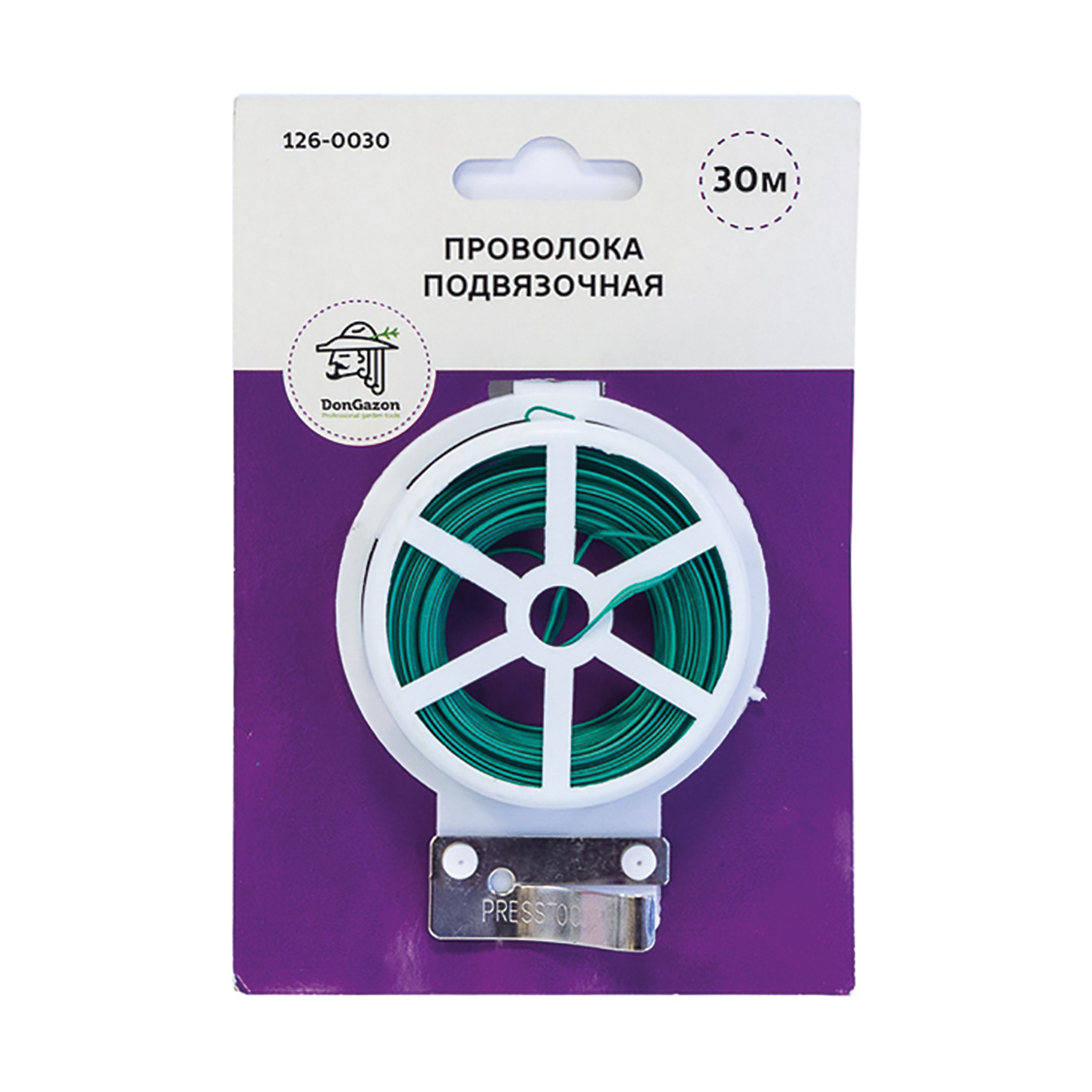 Проволока подвязочная плоская, п/э оплетка 1 мм х 30 м на катушке(1/24/144) "don gazon" 126-0030