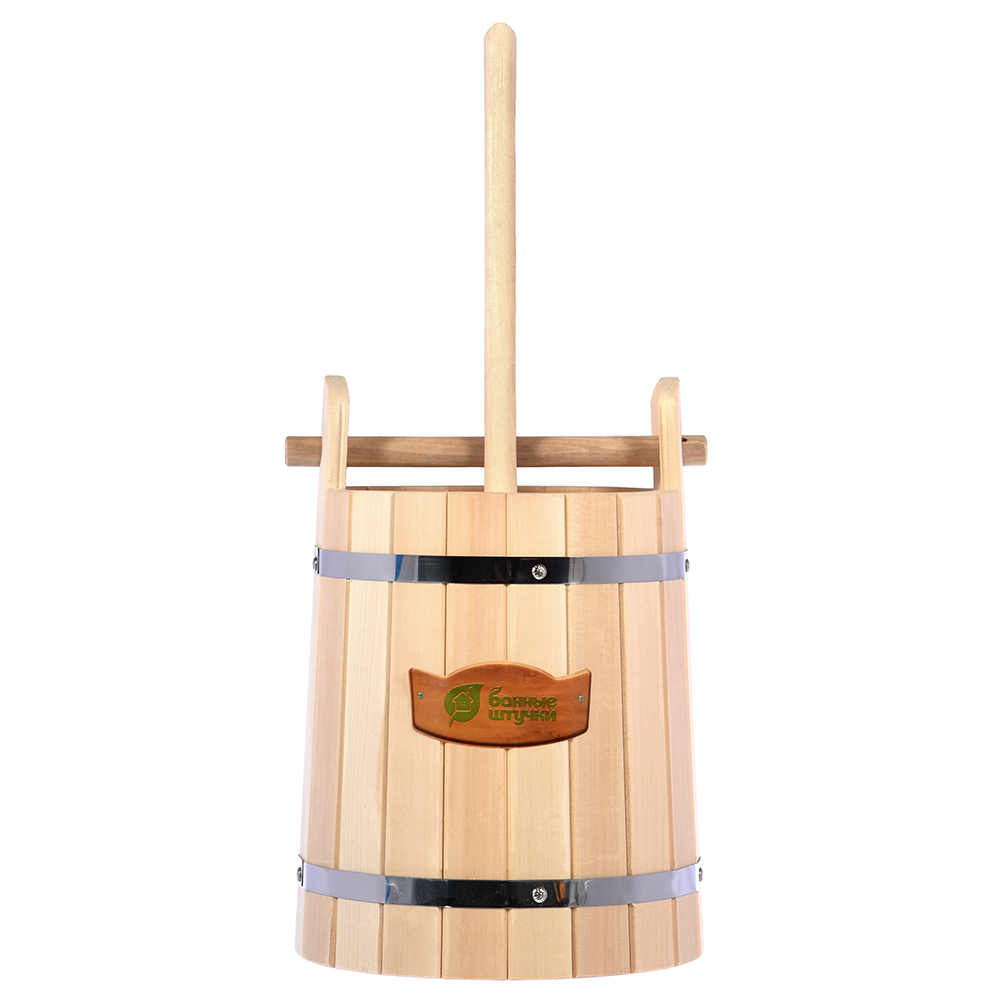 Кадка для воды и солений 15 л с гнетом и замком, липа (1) "банные штучки" 32689