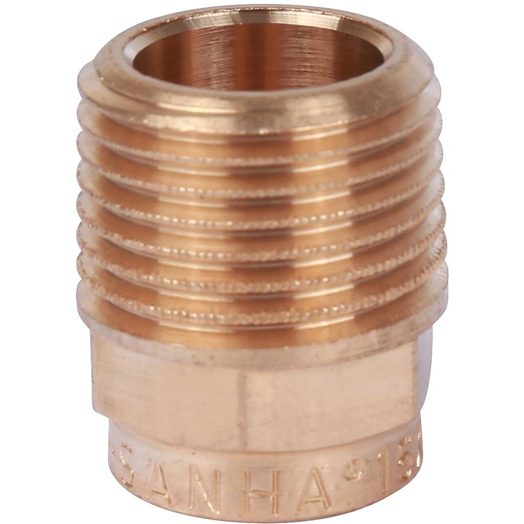Муфта 15х1/2" переходная (НР) под пайку с наружной резьбой SANHA бронзовая 142431512