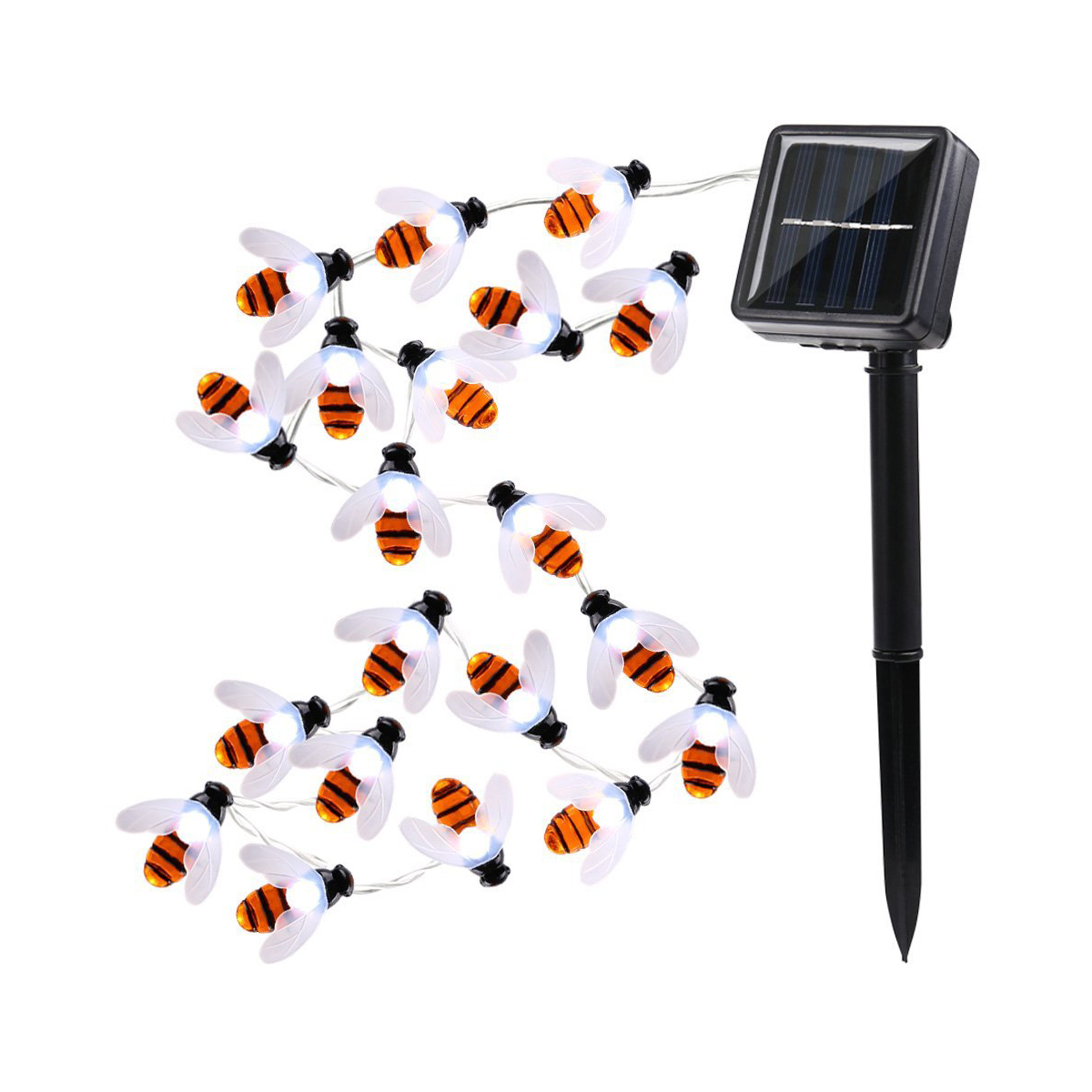 Гирлянда садовая (led) "пчелы" 5,8 м, 2 реж., солнеч. батарея (1/24) "старт"