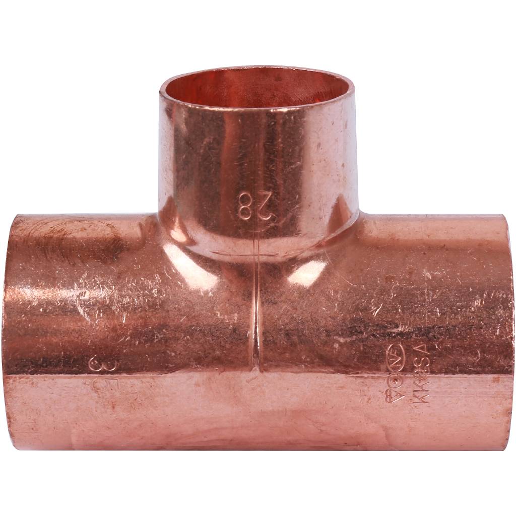 Тройник переходной 35х28х35 мм медный под пайку SANHA 15130352835