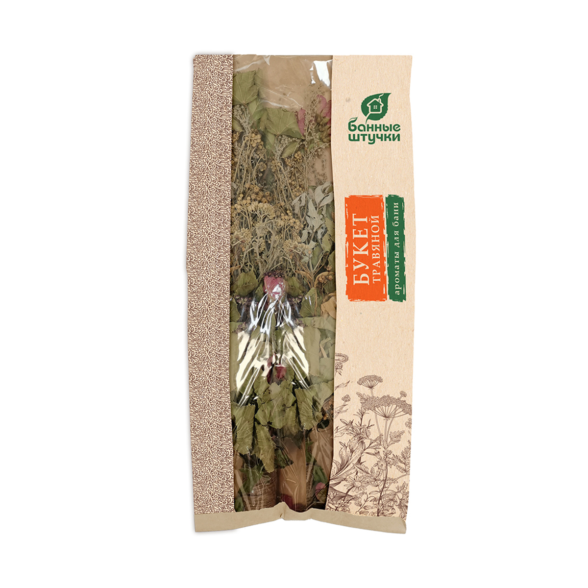 Веник для бани и сауны травяной букет "тонизирующий" (1/20) "банные штучки" 31170