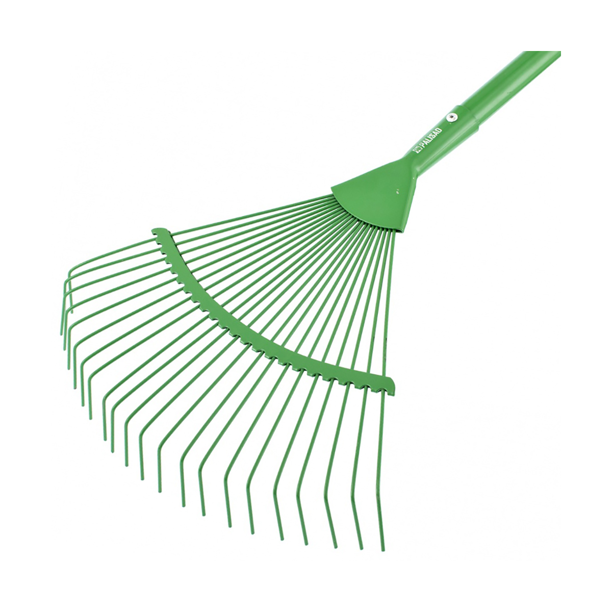 Грабли веерные стальные 22 зуба 420 мм, эмалиров., стальной черенок (1/24) "palisad"