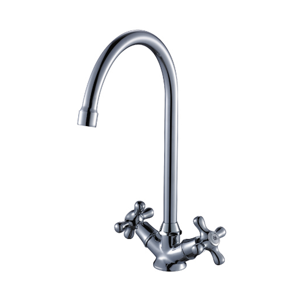 Смеситель для кухни  h02-72  высокий поворотн. излив, двухвентильный (1/12) "rossinka"