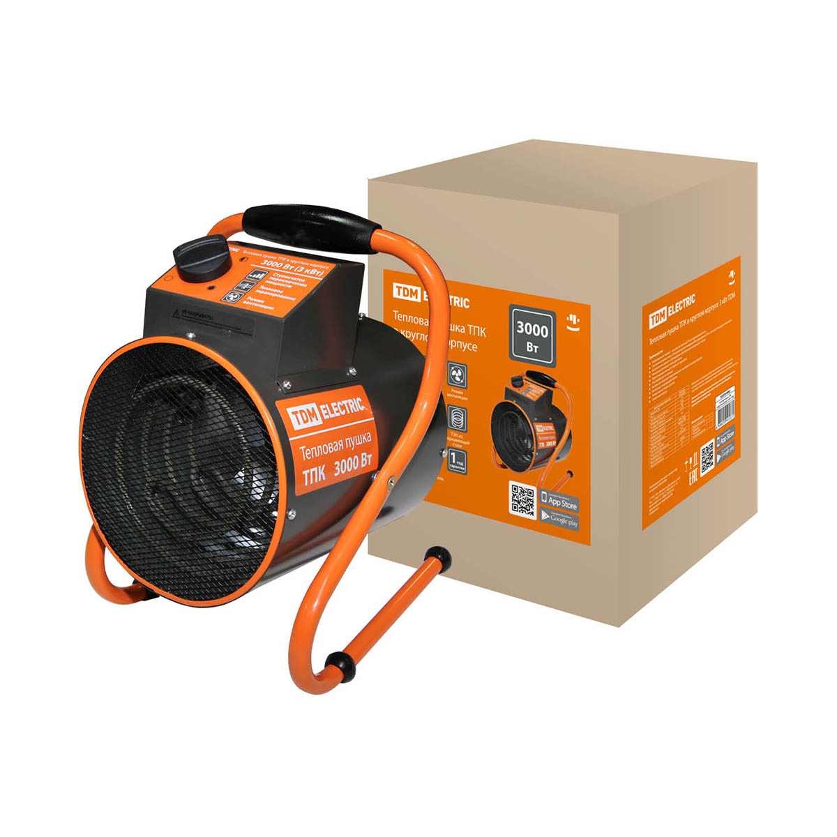 Тепловая пушка электрич. тпк  3 квт круглая (1) tdm sq2520-0002