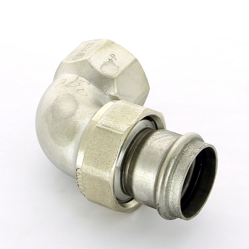 Угол разъемный пресс-В компактный 35x1"1/4 нержавеющая сталь Sanpress Inox VIEGA