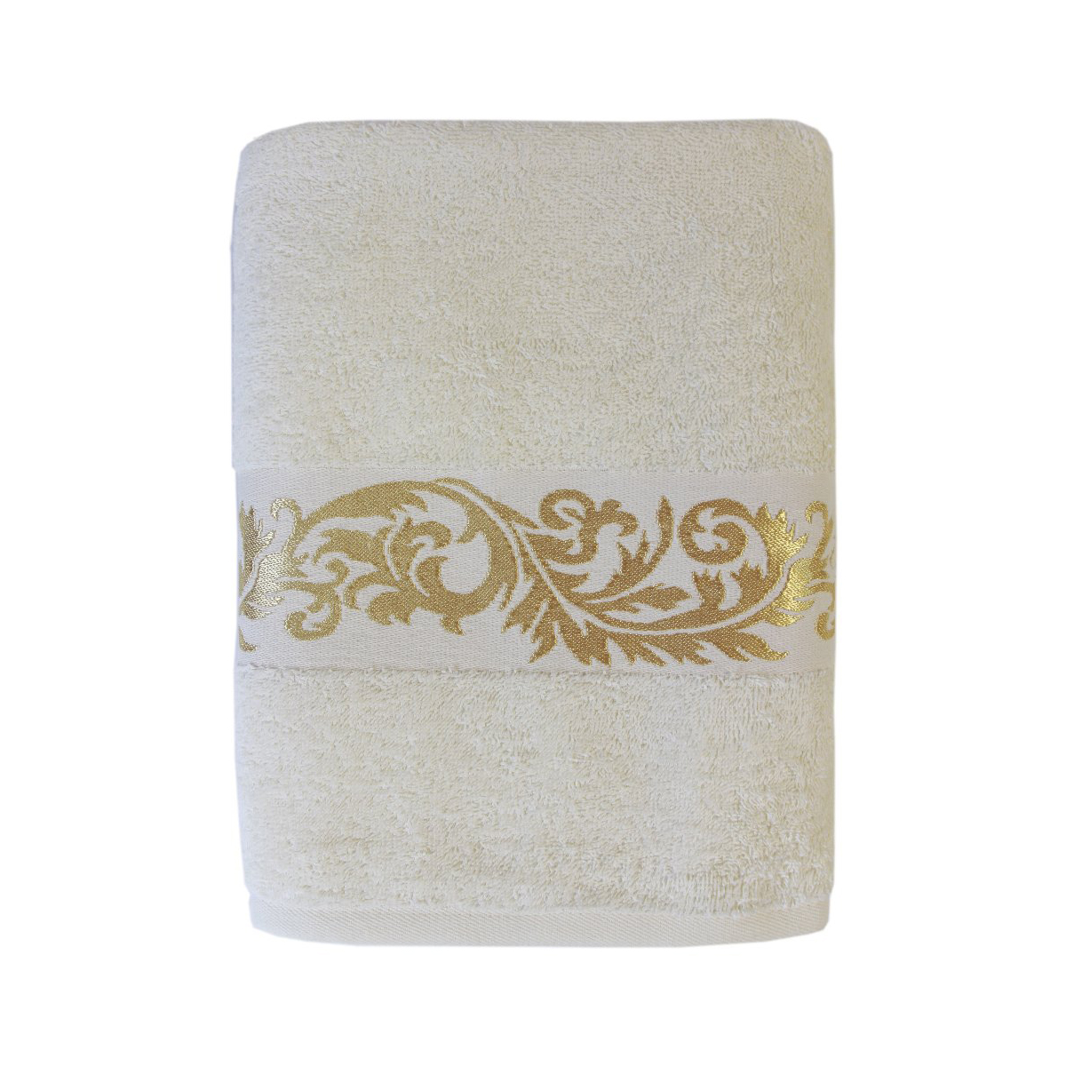 Полотенце махровое "золотая осень" 50*85 см (молочный) (1/20)