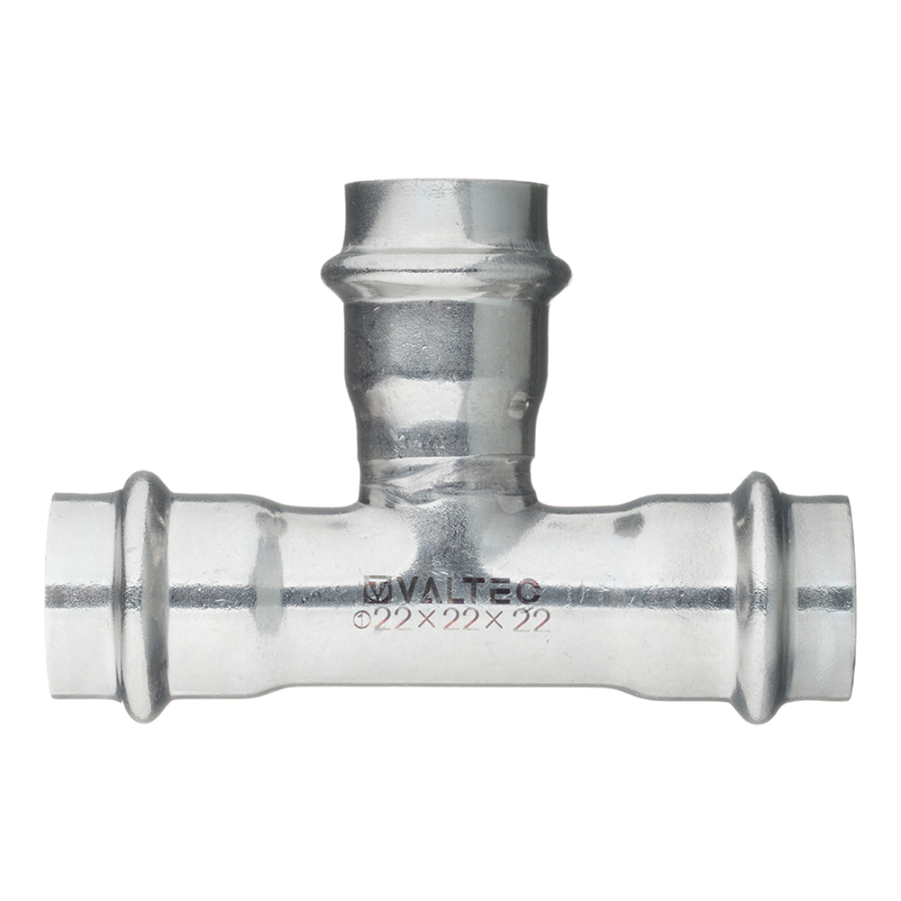 Тройник пресс 22 х 22 х 22 мм нержавеющая сталь VALTEC