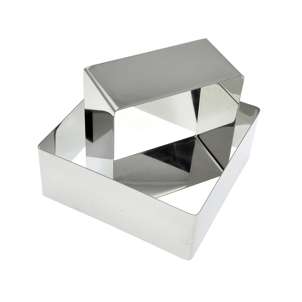 Формы кулинарные "квадрат" нержав. набор 2 шт. (8*8*4 см, 10*10*4 см) (1/12/144) "мультидом" an8-6