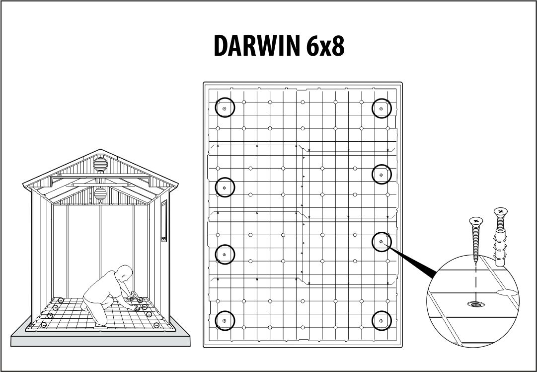 Сарай "Дарвин 6х8" (размеры 183 х 244 ), коричневый