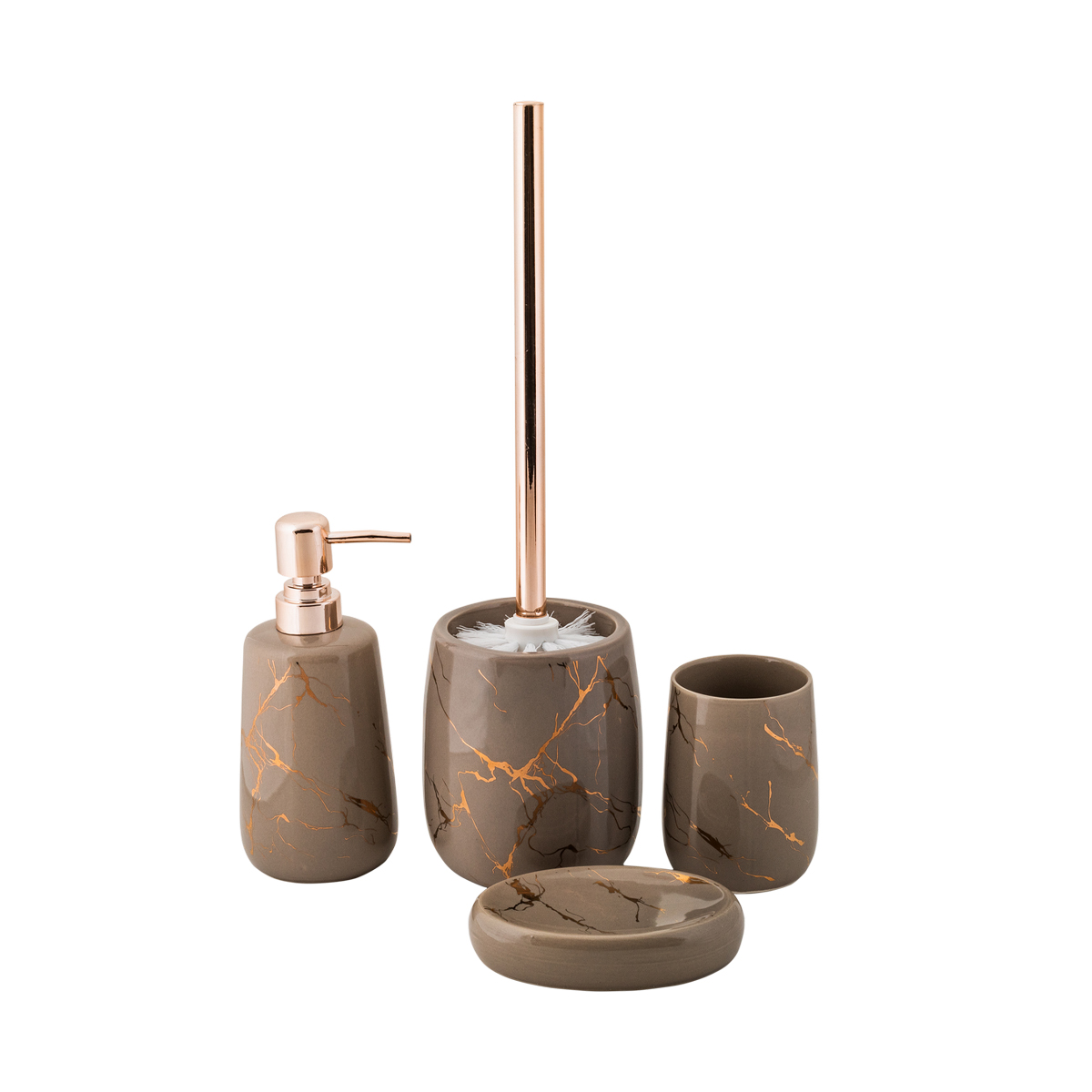 Туалетный набор "borgo" ерш с подставкой, керамика (бежевый) (1/6) "swensa" swtc-6100bg-e