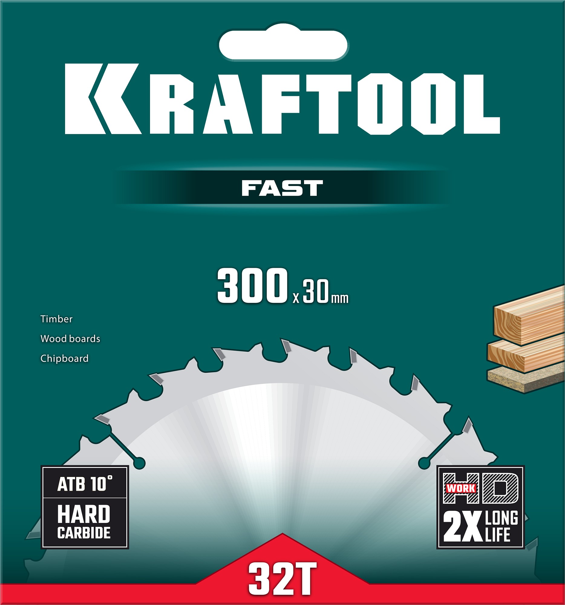 KRAFTOOL Fast, 300 х 30 мм, 32Т, пильный диск по дереву (36950-300-30)