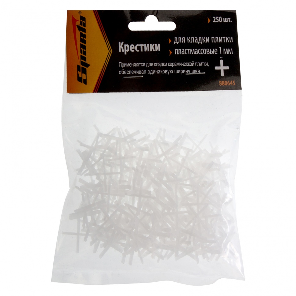 Крестики, 1.0 мм, для кладки плитки, 250 шт Sparta (880645)