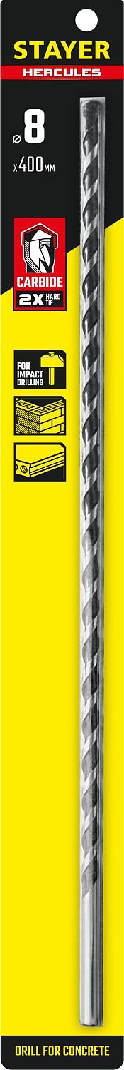 STAYER Hercules, 8 x 400 мм, cверло по бетону, Professional (2915-400-08)