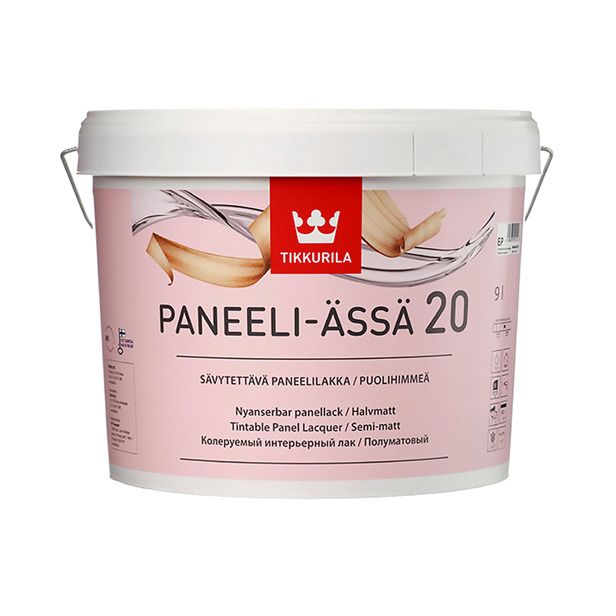 Панели-ясся -20  п/матов.  9 л (1) лак акрилатн. для дерева "тиккурила"