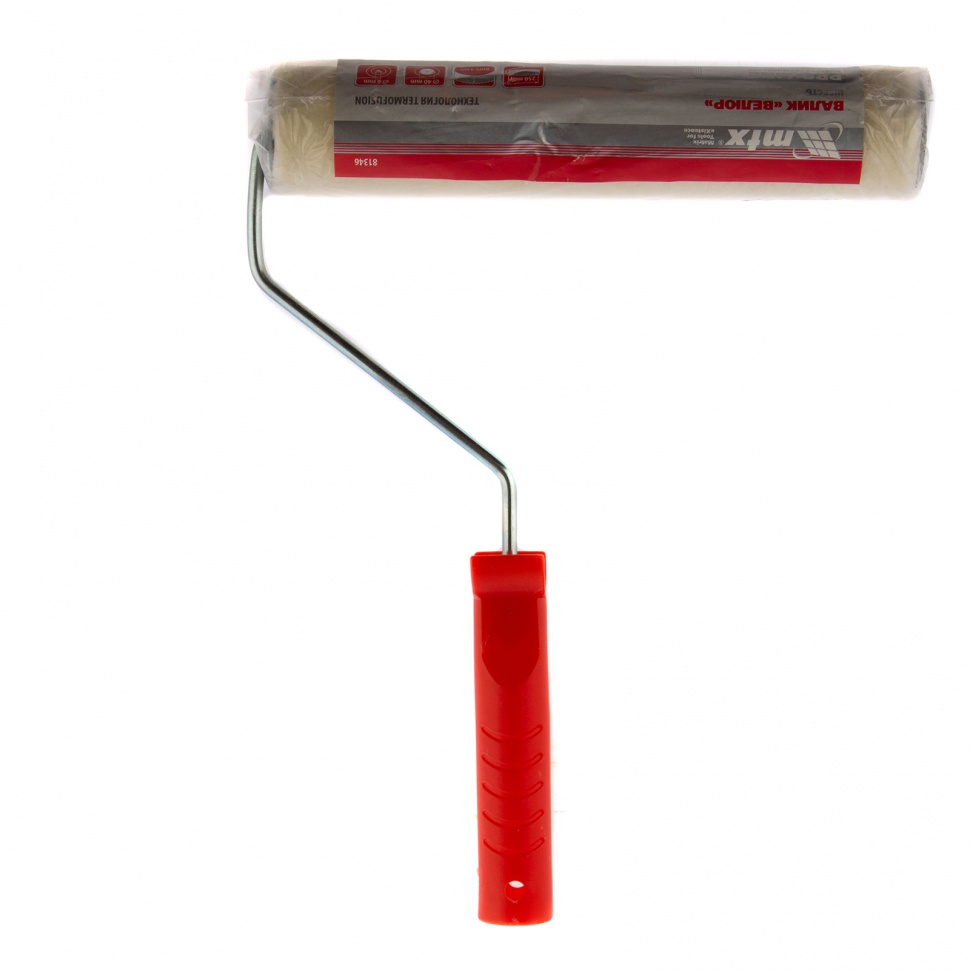 Валик "Велюр" Pro, 250 мм, ворс 4 мм, D 40 мм, D ручки 6 мм, шерсть 50%, полиакрил 50% MTX (81346)