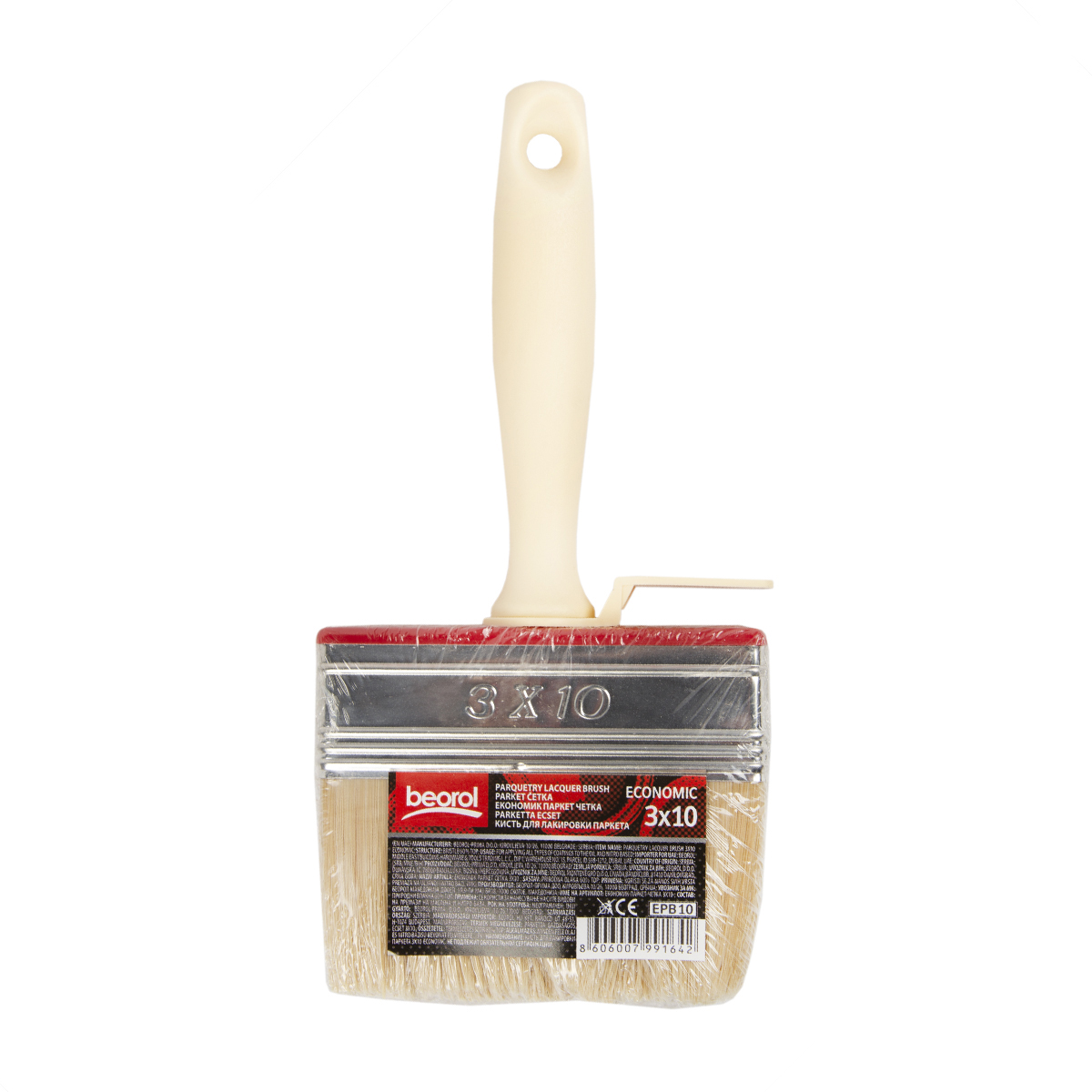 Кисть для лакировки паркета (макловица) "economy"  30 х 100 мм (1/50)  "beorol"