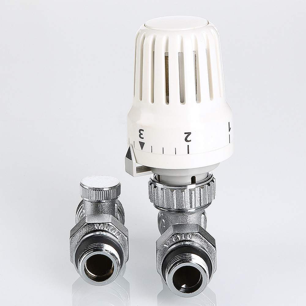 Комплект терморегулирующего оборудования ВН 1/2" x 3/4"ЕК для радиатора прямой VALTEC