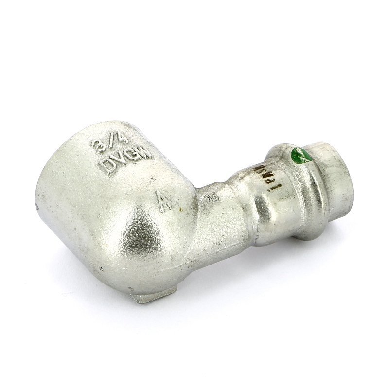 Угол пресс-В компактный 15x3/4" нержавеющая сталь Sanpress Inox VIEGA