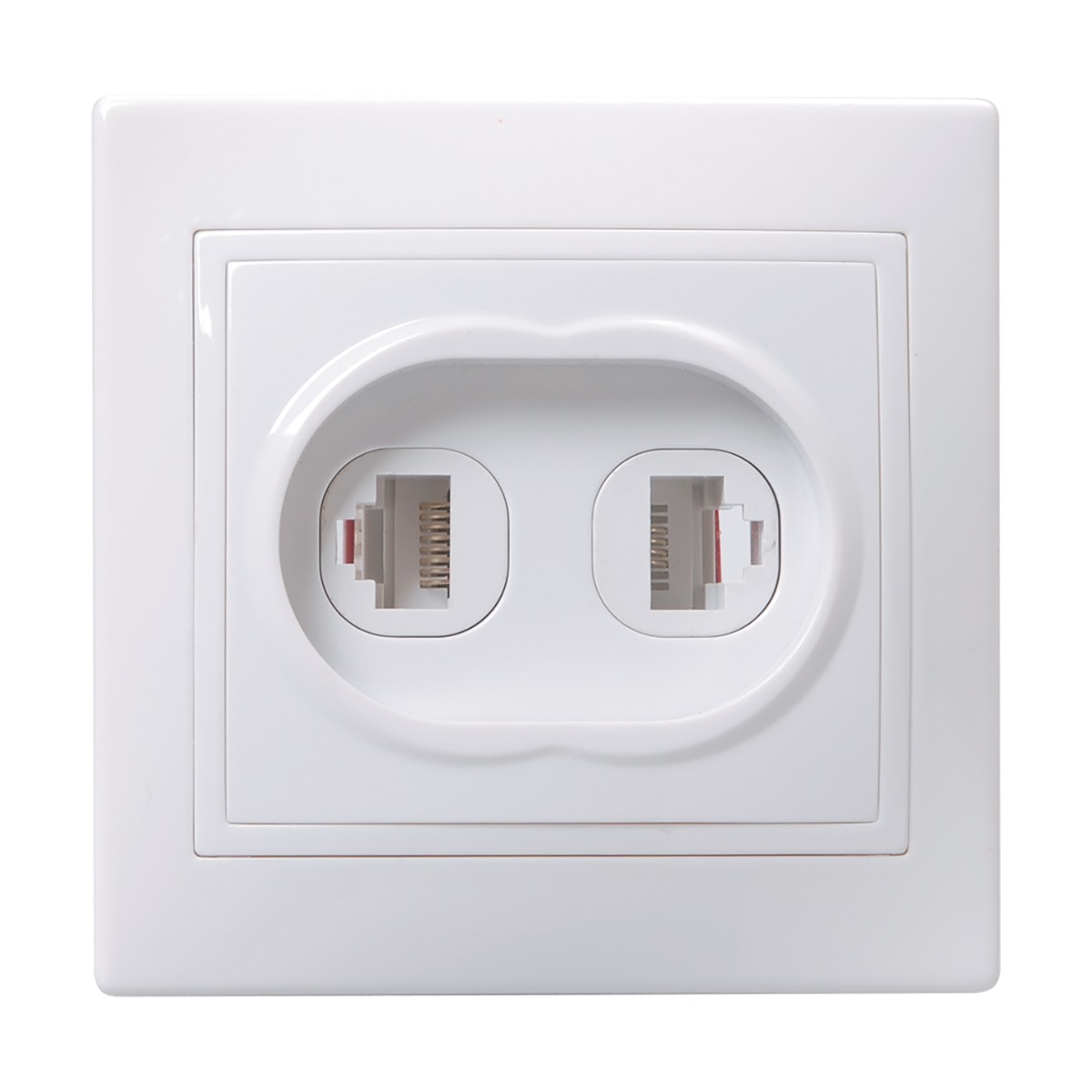 Розетка компьютерная и телеф. "кварта" 2-х местн. рк/т12-кб, rj11/rj45, белый (1/10/200) "iek"