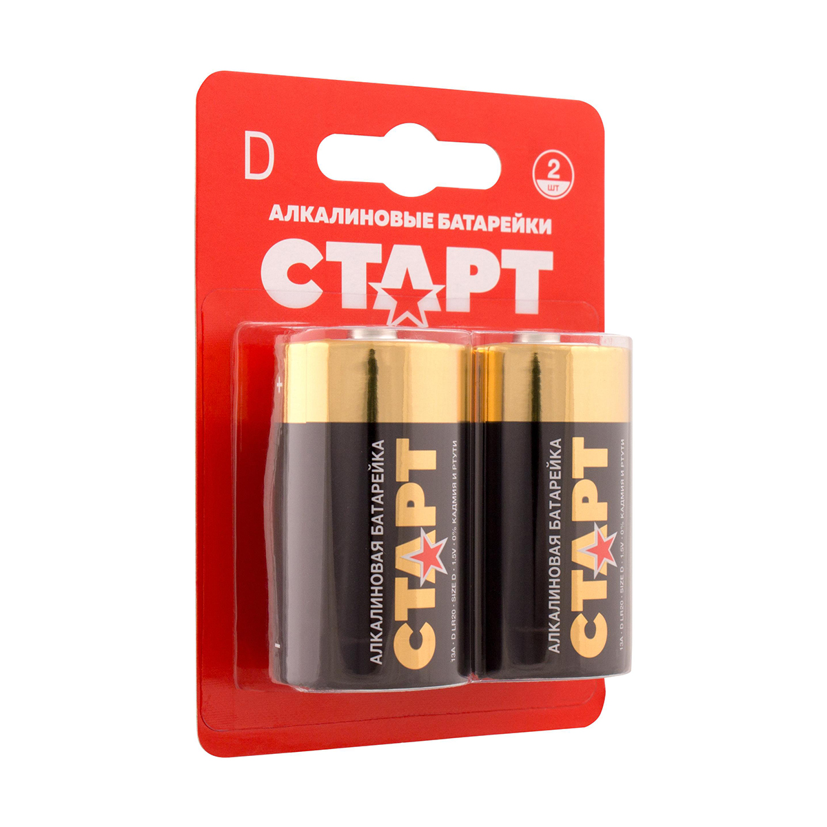 Батарейка "старт" lr20-bl2 тип d (2 шт. в блистере) (10/80)