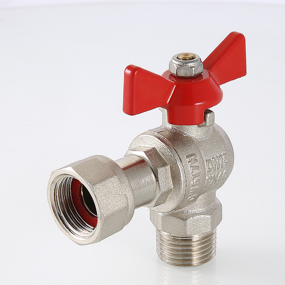 Кран шаровый угловой с накидной гайкой 1" x 1" ВН бабочка VALTEC