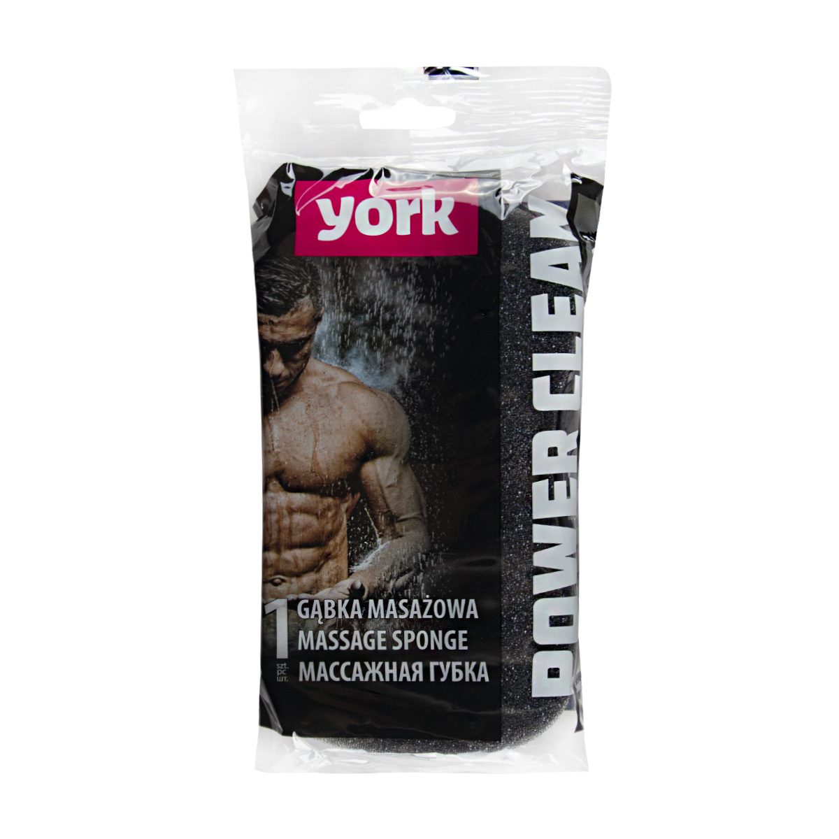 Губка банная массажная "блэк" (1/60) "york"