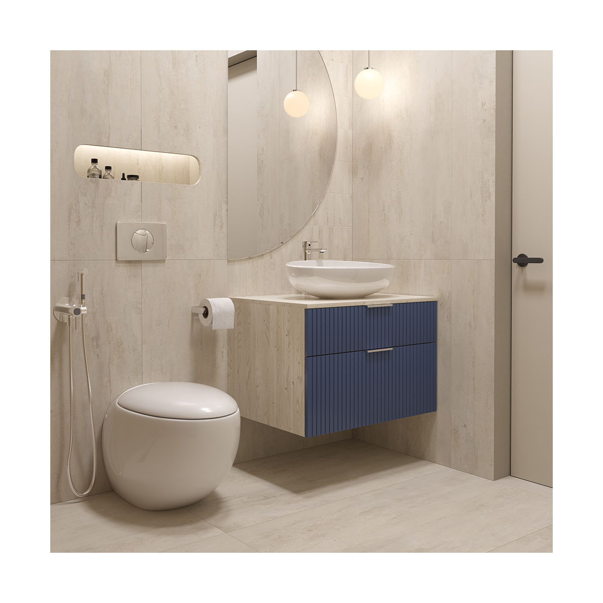 Раковина накладная "ringo cut 53" белая "sanita luxe"  wb.ct/ringo/54-n.cut/wht.g/s1