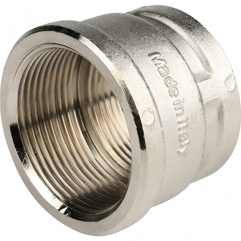 Муфта резьбовая переходная 1"1/2 x 1"1/4 ВР никель STOUT