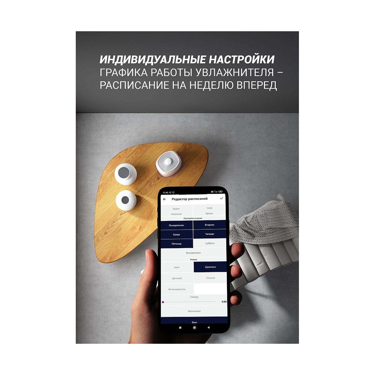 Увлажнитель воздуха puh 4040 wifi iq home 5,5 л (1/4) "polaris"