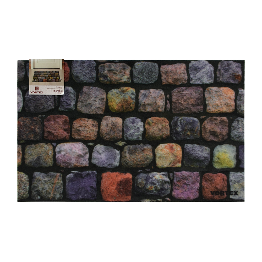 Коврик влаговпитывающий "samba" 50*80 см "мостовая" (1/10) "vortex" 24218
