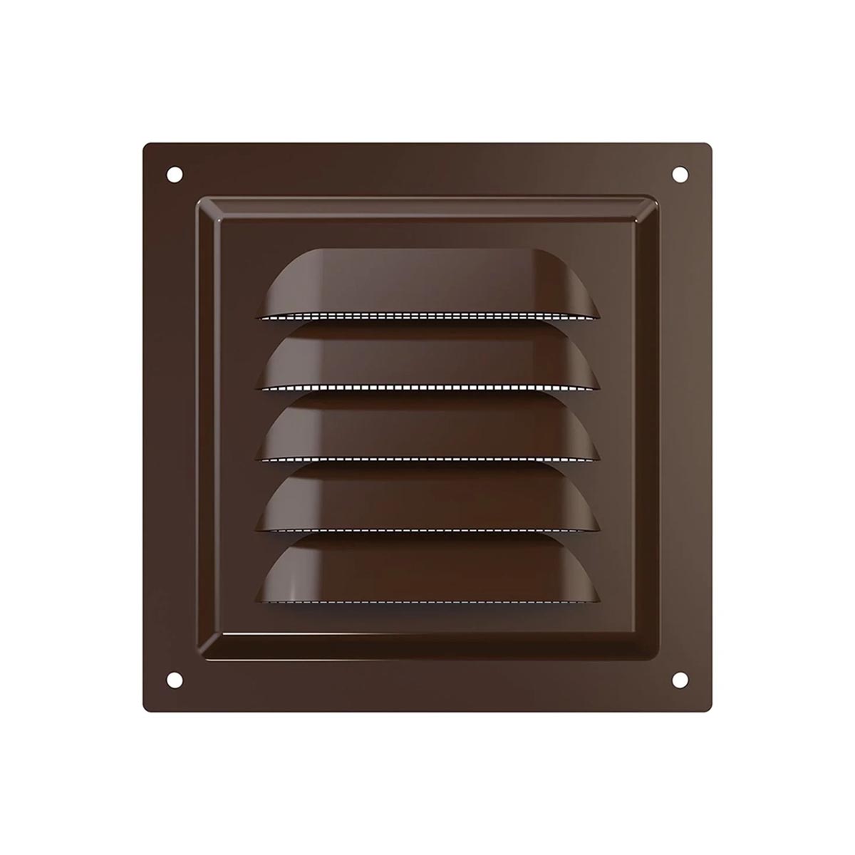 Решетка вентиляц. с сеткой 125 х 125 мм метал. коричневая (1/100) "эра" 1212мэ кор